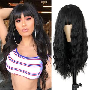 Tiktok Perruques du commerce extérieur pour les femmes, cheveux longs colorés, franges d'air, boucles, laine de soie haute température, en stock - Product Image 1