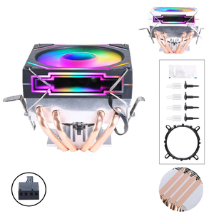 QiuzAim, venta al por mayor, Enfriador de <span class=keywords><strong>CPU</strong></span> AM4, ventilador RGB de 90mm con tecnología de 4 tubos de calor, refrigeración avanzada para computadora de escritorio 1151 8th Gen I5 - Product Image 1