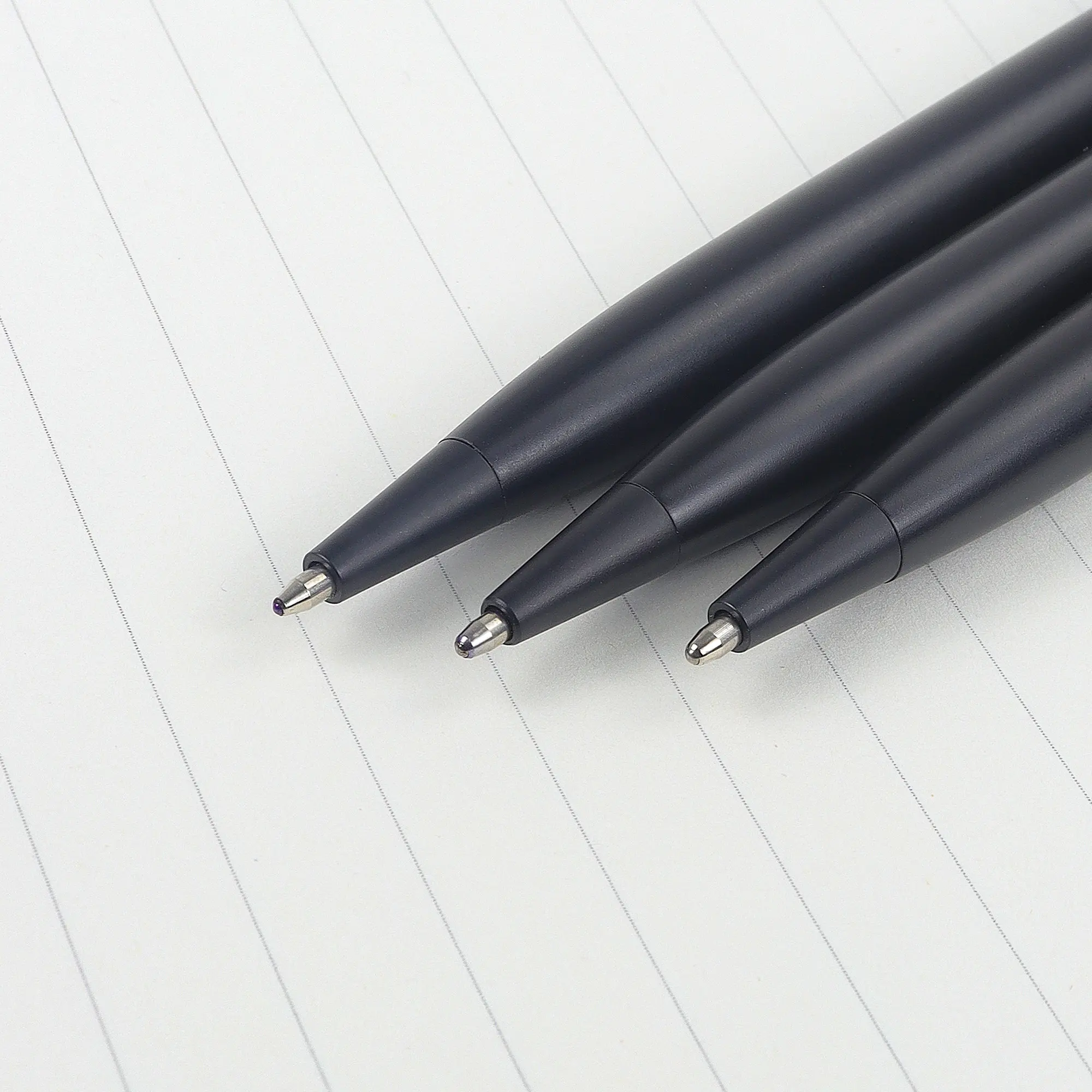 Hediye promosyon tükenmez kalem özel Logo siyah ince Metal gövde büküm tükenmez kalem