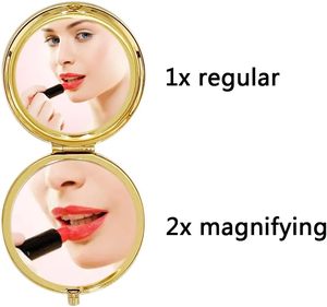 Gold/Rose Gold/Silver Dual-Magnification Compact <strong>Mirror</strong> - Pocket-Sized Makeup <strong>Mirror</strong> Double-Sided <strong>Magnifying</strong> Compact <strong>Mirror</strong> - Product Image 4