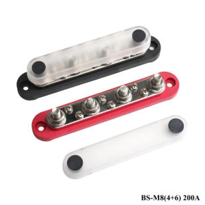 150A DC 48V M4 M8 Cobre niquelado Retardante de llama Base de nailon Cubierta de PC Hardware de acero inoxidable Batería Caja de barra de bus - Product Image 3