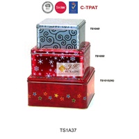 JH Lovely Luster, boîte à thé carrée en métal, 3 tailles, ensembles de boîtes à thé, boîte à café, boîte à thé en métal