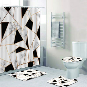 Ensemble <span class=keywords><strong>de</strong></span> <span class=keywords><strong>rideau</strong></span> <span class=keywords><strong>de</strong></span> <span class=keywords><strong>douche</strong></span> en marbre <span class=keywords><strong>rose</strong></span> or <span class=keywords><strong>rose</strong></span> <span class=keywords><strong>et</strong></span> <span class=keywords><strong>gris</strong></span> pour rideaux <span class=keywords><strong>de</strong></span> salle <span class=keywords><strong>de</strong></span> bain Tapis <span class=keywords><strong>de</strong></span> bain hexagonaux géométriques Tapis - Product Image 4