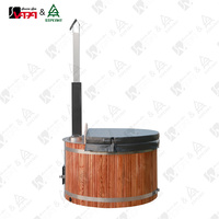 Vapasauna Premier Outdoor Holzbeheizter Whirlpool für 4-5 Personen Edelstahl Holzofen-Badewanne für Sauna Glamping Outdoor-Living