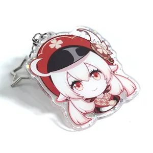 Quote BOM List Hotel Epoxy Charm Holography Plastic Keychains Custom Anime Acrylic Keychain With Cheap Price