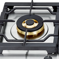 Kompor Gas Profesional 36 Inci, Baja Anti Karat, 4 Tungku, Rak Besi Cor, Tombol Kontrol Hitam, Penggunaan Rumah Tangga, Fitur Flameout