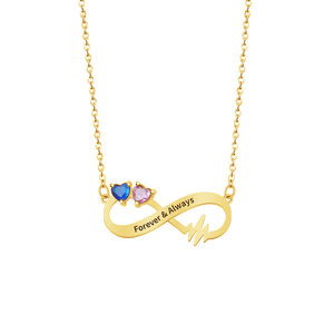 Collar de Acero Inoxidable Personalizado con Diseño de Latido de Corazón Infinito, Regalo de Joyería para Niñas, Familiares y Parejas - Product Image 1