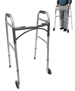 <span class=keywords><strong>Deambulatore</strong></span> Pieghevole Leggero <span class=keywords><strong>a</strong></span> 2 Ruote, Design Richiudibile Ideale per Anziani - Regolabile per Uomini e Donne - Product Image 1