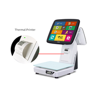 Balance tactile POS Zhongji TS7 Intel Windows 15/30 kg, nouveau design, pour supermarché, avec imprimante thermique 58 mm