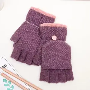 New Half Finger Winter Gloves Plush Warm Gloves For Women Outdoor Riding