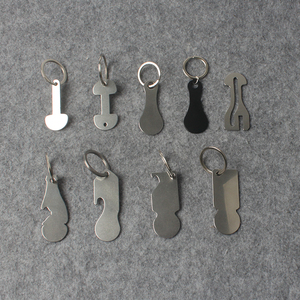 Thép không gỉ mua sắm giỏ hàng Keychain kim loại vòng chìa khóa bia công cụ mở chai mua sắm giỏ hàng đồng xu hình dạng đa công cụ với <span class=keywords><strong>Opener</strong></span> - Product Image 6