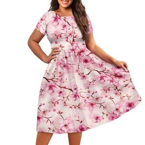 Versátil que fluye de manga corta de cuello ancho vestido transpirable regalo de moda personalización Respuesta Rápida orden pequeña - Product Image 1