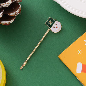 Pinces à cheveux créatives pour <span class=keywords><strong>arbre</strong></span> de Noël Nouveau design Père Noël Elk Alliage d'or Accessoires de cheveux pour enfants pour la fête - Product Image 5