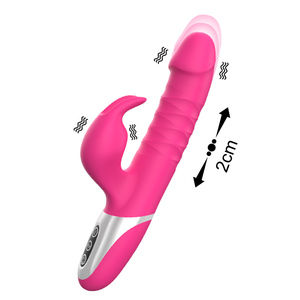 Frauen Kaninchen Vibrator Kunst gummi <span class=keywords><strong>Dildo</strong></span> mit Stretch Thrust ing Move Sexspielzeug für den weiblichen Gebrauch - Product Image 4