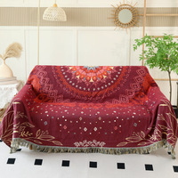 Serviette de Bain Épaisse en Coton Pur à Motif Géométrique Style Européen Rouge, Teinture Réactive, Personnalisable, Vente en Gros