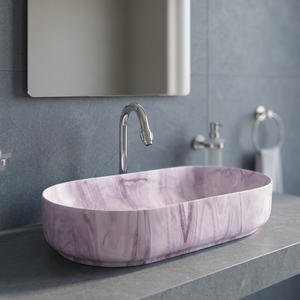 Articles sanitaires indiens en céramique qualité d'exportation fourniture en gros pierre artificielle lavabo de luxe lavabos salle de bain dessus de table - Product Image 5