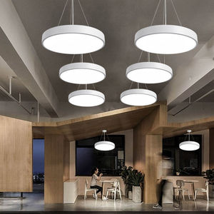 Suspension LED noire E27 3500K blanc chaud, abat-jour en acrylique et acier inoxydable, pour salon, montage au plafond, haute luminosité, corps doré - Product Image 6