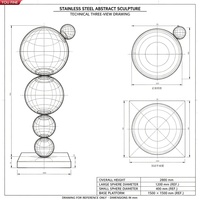 Sculpture de sphères empilées YOUFINE en acier inoxydable poli miroir, statue moderne en métal pour aménagement paysager de parcs et de places publiques
