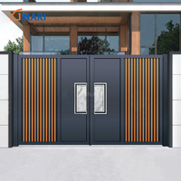 Portail battant double en alliage d'aluminium, design moderne, pour entrée principale, décoratif, sécurisé, pour villa, sur mesure, écologique, 6 pieds