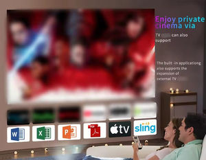 โปรเจคเตอร์โฮมโปรเฟสชั่นแนล 1080p ระบบแอนดรอยด์ 9.0 รองรับแอปในตัว ฉายภาพไร้สาย หน้าจอ LCD ความละเอียด 1080p hd พร้อมระบบปรับค่าคีย์สโตน - Product Image 4