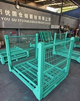 Conteneur en treillis métallique pliable en acier Q235 galvanisé de qualité industrielle, capacité de 1000 kg, pour le stockage de pièces lourdes