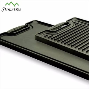 Plaque <span class=keywords><strong>de</strong></span> cuisson rectangulaire antiadhésive double face pour barbecue au <span class=keywords><strong>feu</strong></span> - Product Image 3
