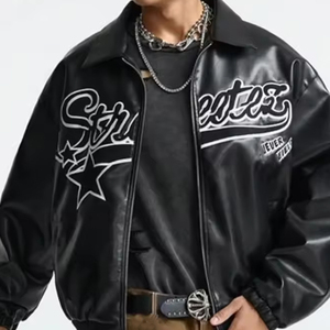 Vestes de moto pour hommes imperméables, respirantes, écologiques, coupe-vent, vintage, en PU personnalisé avec impression personnalisée - Product Image 2