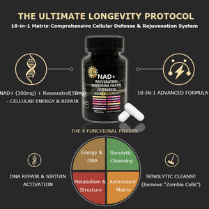 Suplementos de NAD+ de Marca Privada, Cápsulas de Nicotinamida Ribósido NAD+ con Resveratrol, Cápsulas de Vitamina B3 de 500 mg - Product Image 3