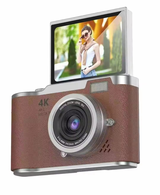 Cheap Price 4K CCD 8X Digital Zoom Digital Camera Compact Portable Digital Photography Camera 180° Flip Screen Selfie Camera