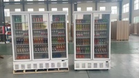 Vitrine réfrigérée verticale à double porte pour supermarché, idéale pour la vente de viande préemballée