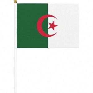 Wholesale Digital Printing Polyester Algeria Algerian Hand Waved Mini <b>Flag</b> 5.5x8.2in Party Conferences Display Decoration - Product Image 2