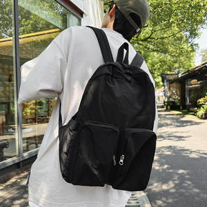 Men's New Harajuku Style Fashionable <b>Backpack</b> Geometric Pattern Nylon Fabric Waterproof Feature for Students Couples Campuses - Product Image 4