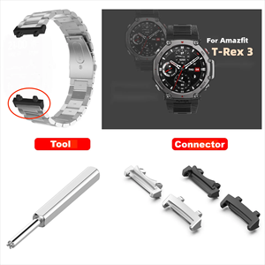 Conector de Correa de Acero Inoxidable Transpirable de 22 mm para Reloj Inteligente <span class=keywords><strong>T</strong></span>-Rex3, Adaptador de Correa - Product Image 3