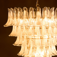 Lustre suspendu en verre courbé de style moderne, design Murano, en laiton, pour salon, hôtel, maison, villa, décoration