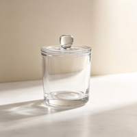 Conteneur de bougie en gros, pot en verre vide de luxe pour bougies aromatiques et parfumées avec couvercle et boîte personnalisée