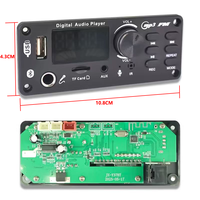 Placa Decodificadora MP3 con Amplificador de 80W (2*40W) para CC 8V-24V, Reproductor MP3 con Módulo USB V5.0, Radio FM, AUX, Grabación y Altavoz de Plástico