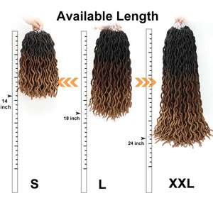 Extensions de <span class=keywords><strong>cheveux</strong></span> courts doux Dread <span class=keywords><strong>Locks</strong></span> Faux Locs gitans ondulés bouclés Tresses au crochet Déesse ondulée Locs doux <span class=keywords><strong>Cheveux</strong></span> au crochet - Product Image 4