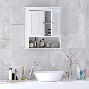 Meuble de salle de bain Mino Kesper, <span class=keywords><strong>armoire</strong></span> murale avec <span class=keywords><strong>2</strong></span> <span class=keywords><strong>portes</strong></span>, étagère ouverte, <span class=keywords><strong>armoire</strong></span> <span class=keywords><strong>à</strong></span> <span class=keywords><strong>pharmacie</strong></span> - Product Image 4