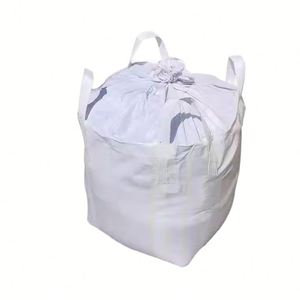 Sacs à vêtements en vrac très résistants, sacs de 1 tonne pour le stockage des céréales, sac en polypropylène blanc, conteneur en FIBC avec bec verseur - Product Image 1