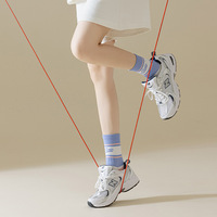 Chaussettes de compression mi-mollet pour femme, en nylon, à cinq orteils séparés, anti-frottement, respirantes, absorbant la transpiration et désodorisantes, pour la corde à sauter
