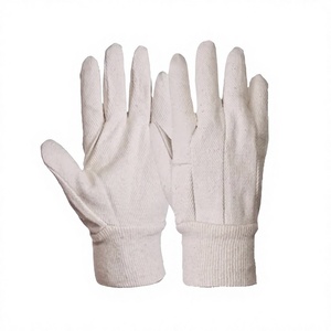 Gants de sécurité en coton blanc texturé, respirants, avec poignet élastique, gants de travail polyvalents - Product Image 1