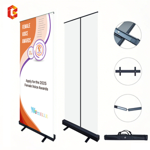 Khung sắt có thể thu vào biểu ngữ đứng kinh doanh chương trình khuyến mãi đặt hàng số <span class=keywords><strong>l</strong></span>ượng <span class=keywords><strong>l</strong></span>ớn di động cuộn <span class=keywords><strong>l</strong></span>ên hiển thị in biểu ngữ đứng - Product Image 1