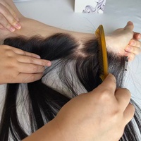 Nudos Invisibles para Encaje HD, Cabello Virgen Europeo con Cutícula Alineada, Topper Frontal para Mujer con Línea de Cabello Recesada, Sin Pegamento