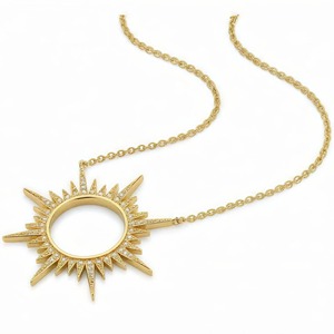 RFJEWEL 2026 Nuova Collana Trendy con Ciondolo a Forma di Sole in Ottone Placcato Oro con Zirconia Cubica e Catena ad Anello - Product Image 3