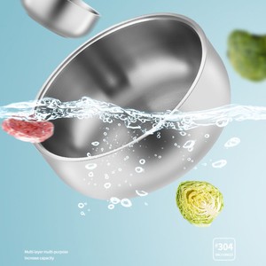 Los cuencos de comida de acero inoxidable 304 se pueden utilizar como cuenco para niños, cuencos de sopa y fideos duraderos, plato de inmersión para ensalada - Product Image 3