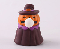 Halloween Plastik Mini Squishy Kürbislaterne Kinderspielzeug Kindergarten-Dekoration Geschenk Ornament