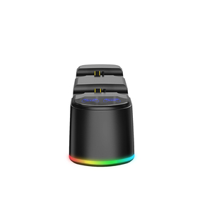 Soporte de base de carga dual para controlador P4 Luz RGB y cable Micro USB Incluido Comunicación por cable de plástico - Product Image 2