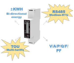 Compteur d'énergie numérique monophasé bidirectionnel pour panneaux solaires photovoltaïques, surveillance de puissance, MID 100A KWh DDS1946-1M - Prix Distributeur - Product Image 4