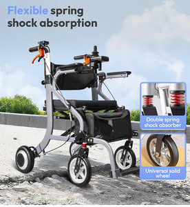 <span class=keywords><strong>Déambulateur</strong></span> Électrique Pliant pour Seniors avec Siège et Panier, <span class=keywords><strong>Fauteuil</strong></span> <span class=keywords><strong>Roulant</strong></span> Électrique à 4 Roues - Product Image 3
