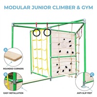 Conjunto de Actividades para Niños: Columpio de Anillas Colorido, Barra Horizontal, Trapecio, Red de Cuerdas y Escalador de Mono para Jardín y Preescolar